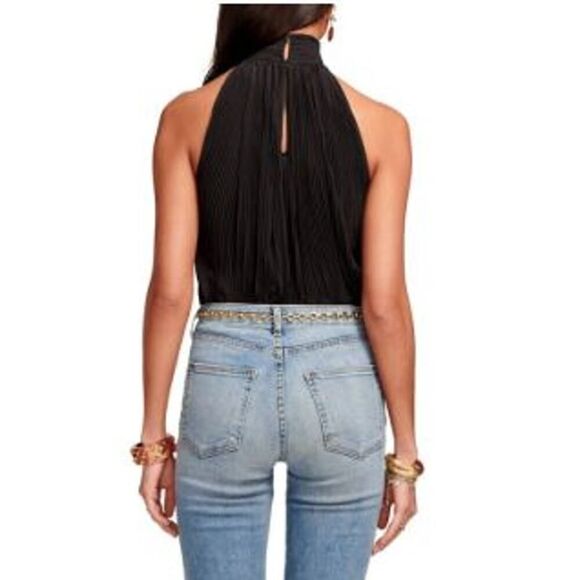 NWT 295 Ramy Brook Women's Arthur Pleated Mock Turtleneck Sleeveless Top M L - Picture 2 of 16